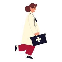 female doctor with suitcase vector