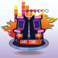 Game machines Game zone vector art icon