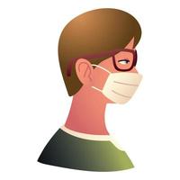 man with medical mask vector