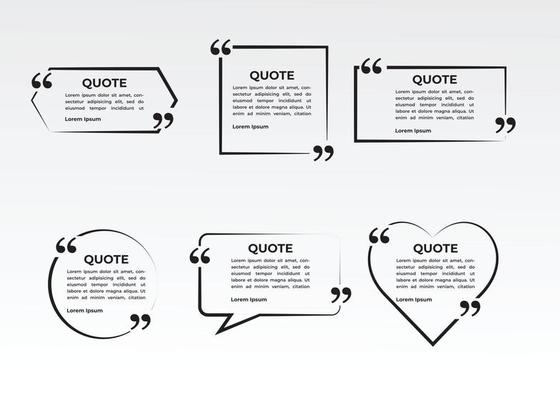 quote bubble frame set collection