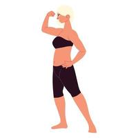 blonde strong woman vector