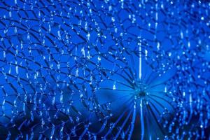Blue cracked glass