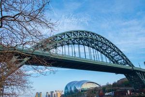 View of the iconic Tyne bridge at Newcastle Quayside photo