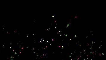 flerfärgade konfettier som faller sönder ner till den nedre alfakanalen för semester- och festkoncept video