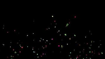coriandoli multicolori che cadono a pezzi fino al canale alfa inferiore per il concetto di festa e festa video