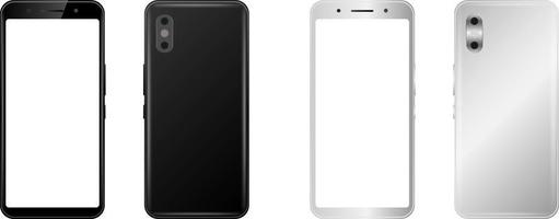 Grey and black smartphone mockup vector