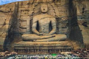 Buddha statue at Gal Vihara, Polonnaruwa, Sri Lanka photo