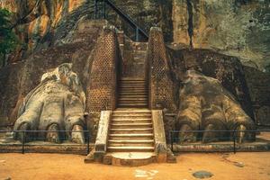 Facade of Lion Paw of Sigiriya in Sri Lanka photo