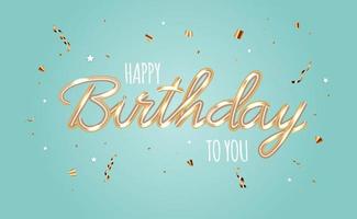 Happy Birthday abstract glossy background with confetti. Vector Illustration