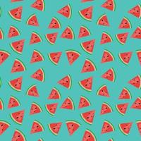 Summer Flat Seamless pattern Background with watermelon. Vector Illustration