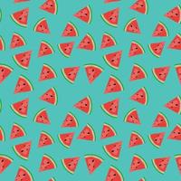 Summer Flat Seamless pattern Background with watermelon. Vector Illustration