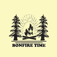 Outdoor and bonfire vector