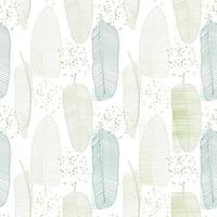 Banana Palm Leaves Natural SEamless Pattern Background. Vector Illustration