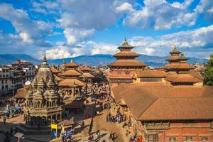 paisaje de la plaza patan durbar en patan, nepal foto