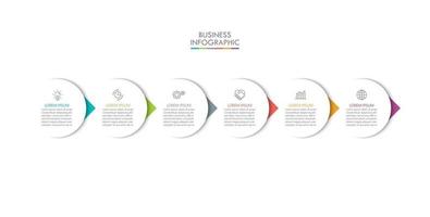 Business data visualization timeline infographic icons designed for abstract background template vector