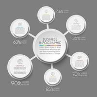 Iconos de infografía de línea de tiempo de círculo empresarial diseñados para plantilla de fondo abstracto vector