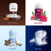 Deodorant Bottles 2x2 Design Concept Vector Illustration