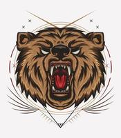 el emblema con oso. diseño de impresión para camiseta vector