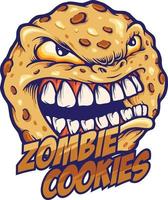 cookie angry zombie mascot vector