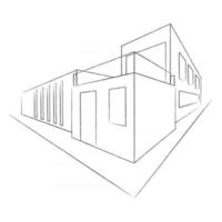 plan arquitectónico de una casa moderna. construcción perspectiva arquitectura diseño línea arte antecedentes vector