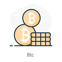 Trendy Bitcoin Design vector