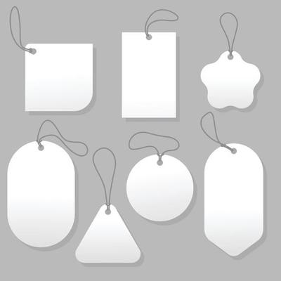 Paper labels or Price tags set
