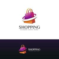 shopping bag logo design vector