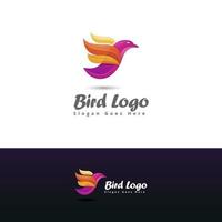logotipo de pájaro colorido moderno vector