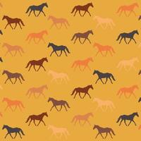 Seamless patterns with horses vector template