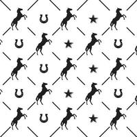 Black horse horseshoe seamless pattern a vector image