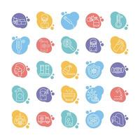 bundle of covid19 set icons vector