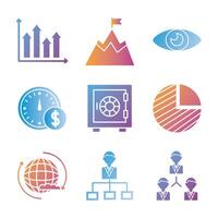 start up and business set icons vector