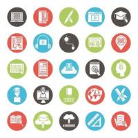bundle of education online set icons vector