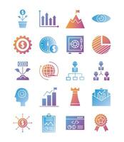 start up and business set icons vector