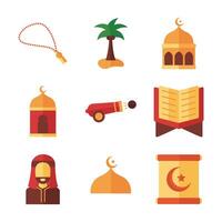 paquete de ramadan kareem set iconos vector