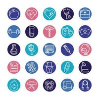 bundle of medical set icons vector