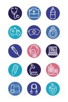 bundle of medical set icons vector