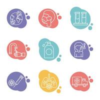 bundle of covid19 set icons vector