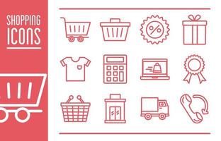 paquete de iconos de conjunto comercial vector