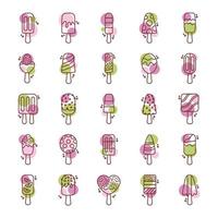 bundle of ice creams set icons vector