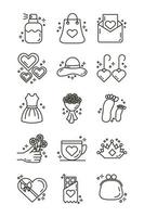 bundle of mothers day icons vector