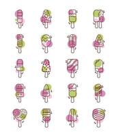 bundle of ice creams set icons vector