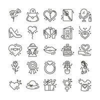 bundle of mothers day icons vector