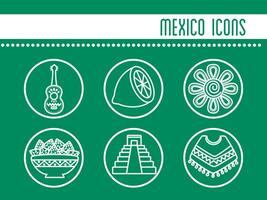 bundle of mexican set icons vector