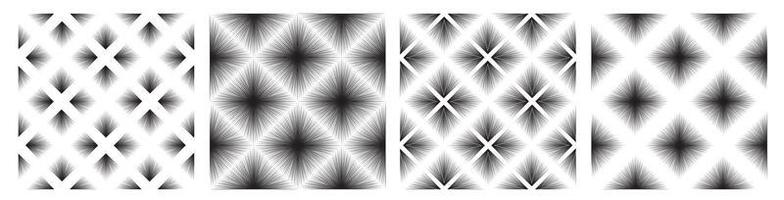 Conjunto de patrones sin fisuras de línea ornamental abstracta. colección de patrones geométricos sin fisuras. diseño gráfico geométrico abstracto imprimir patrón de cubos 3d. adorno a cuadros con formas geométricas cuadradas a rayas para tela, diseño de papel de regalo de fondo. vector