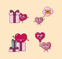 bundle of valentines day set icons vector