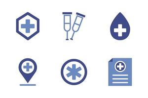 bundle of medical set icons vector