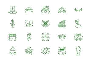 bundle of brazil set icons vector