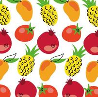 fresh healthy fruits pattern background vector