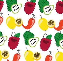 fruits and vegetables healthy food pattern vector